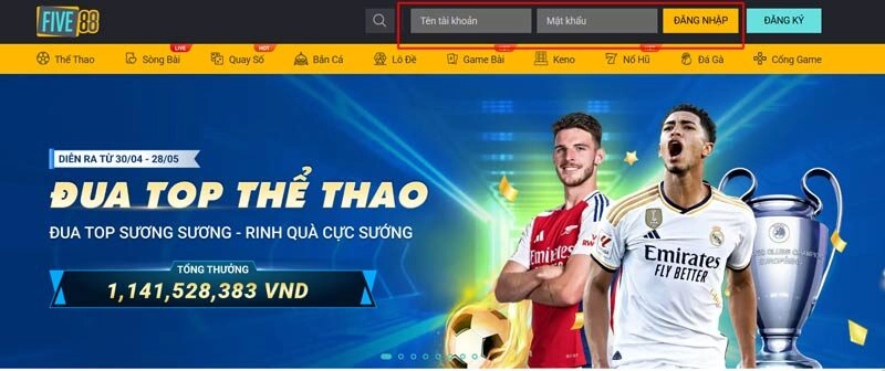 Hướng dẫn đăng nhập Five88